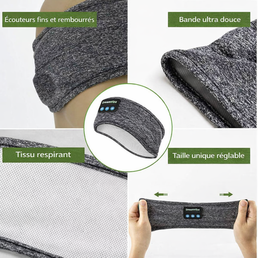 DreamVibe™ – Casque de Sommeil Audio Ultra Confort