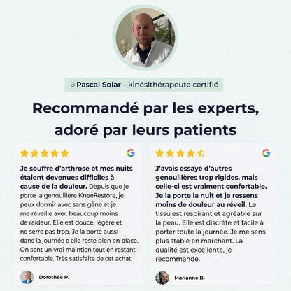 KneeRestore™ — Redonnez à vos genoux le confort, la stabilité et la mobilité qu’ils méritent.