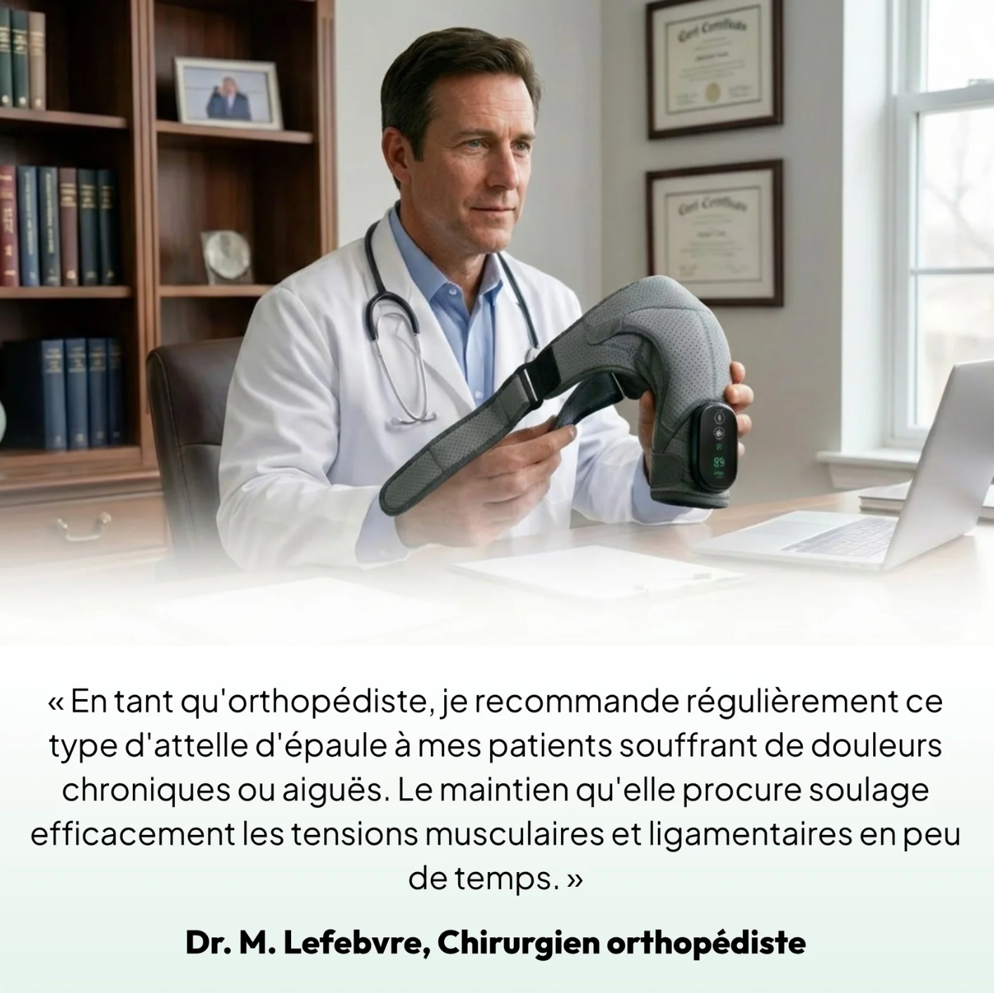 OmoCare™ — L'attelle massante triple-action