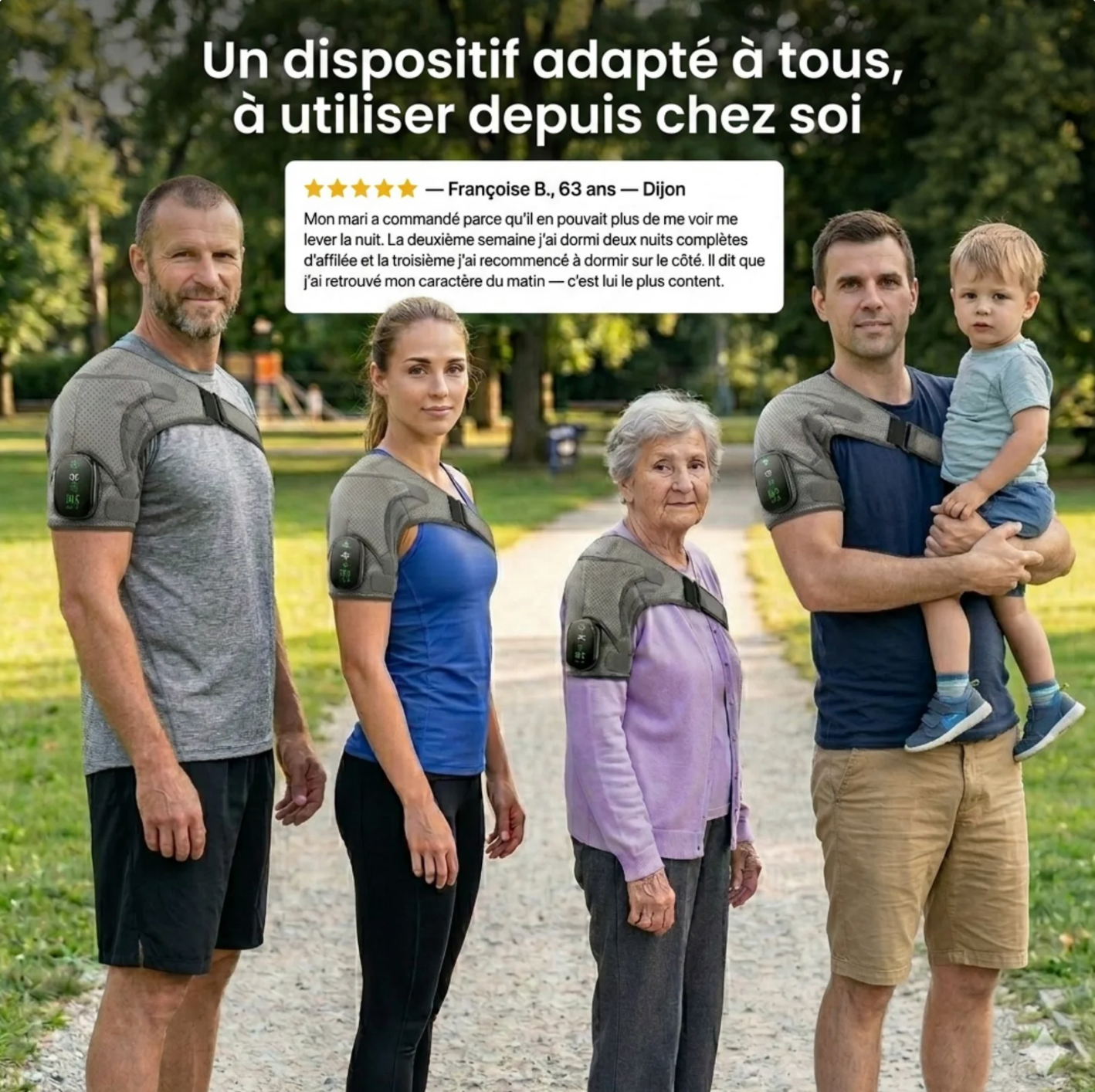 OmoCare™ — L'attelle massante triple-action