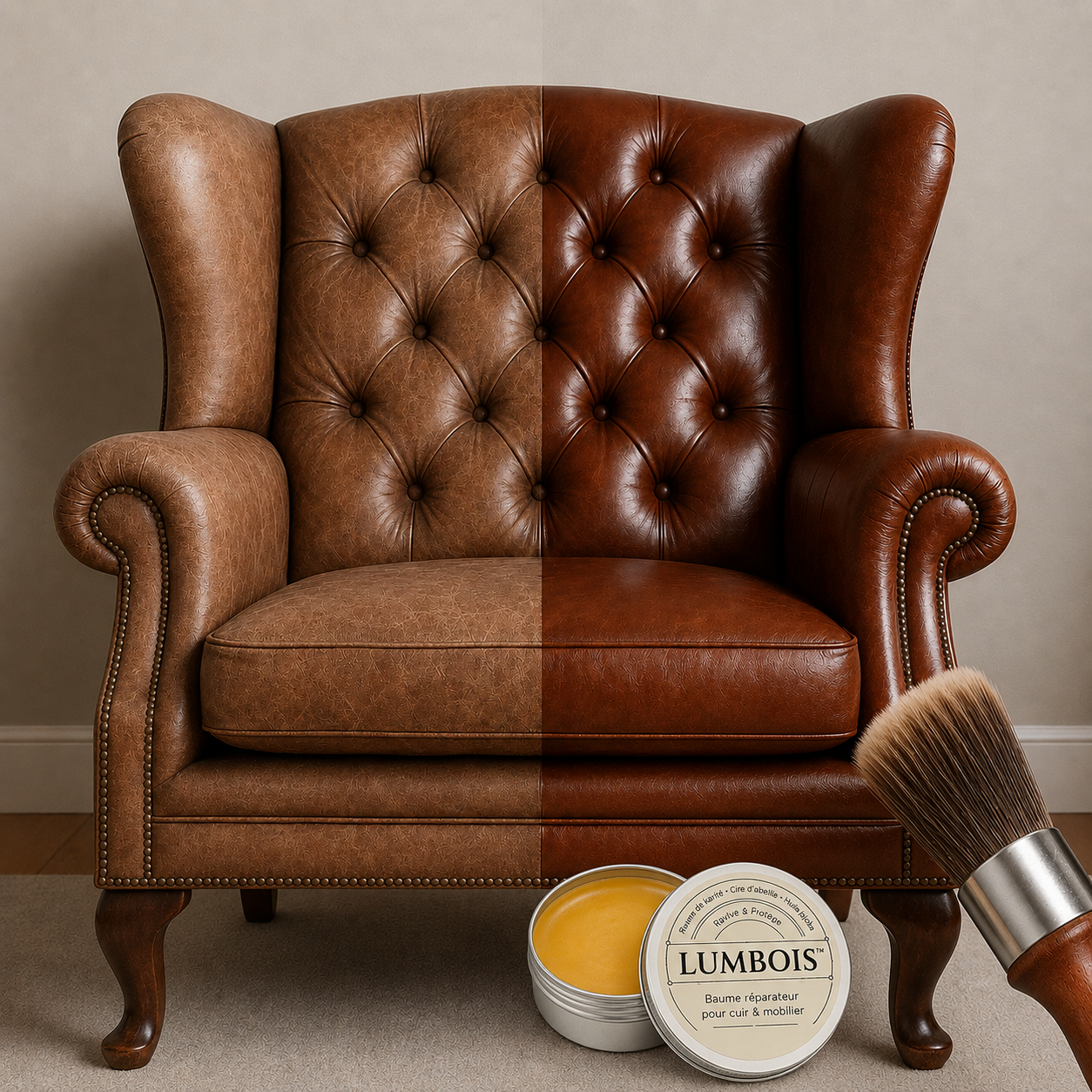 LUMBOIS™ — Baume Réparateur Bois & Cuir