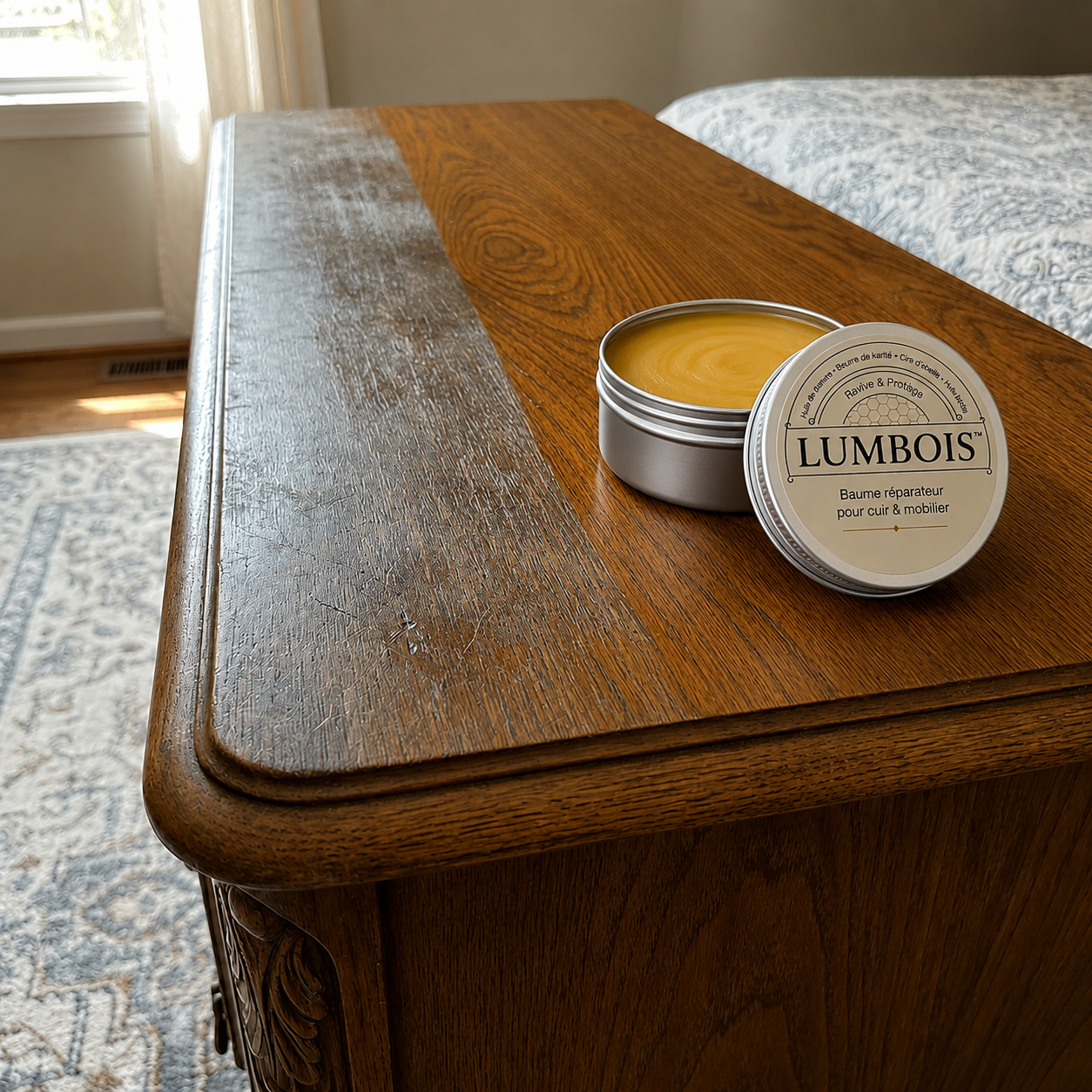 LUMBOIS™ — Baume Réparateur Bois & Cuir
